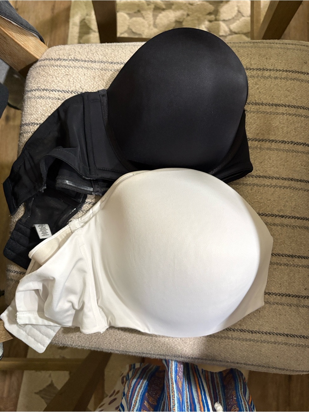 Paramour Black & White Strapless T-Shirt Bra Set